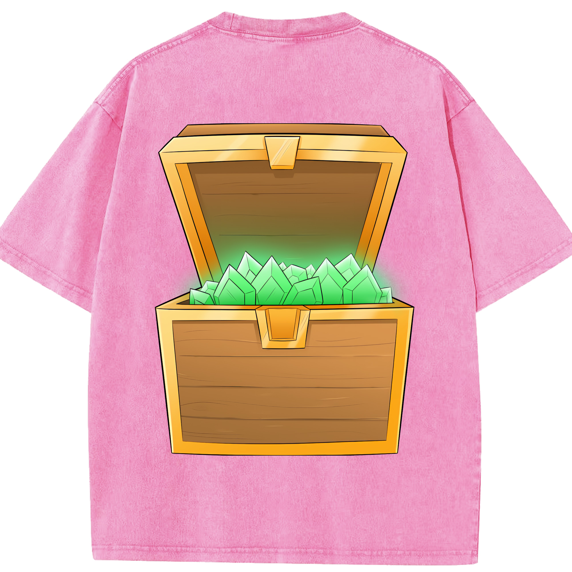 （画像用） マインクラフト ブロックの世界 Minecraft MC Block world 綿100% ヴィンテージ風 半袖Tシャツ（背面プリント）